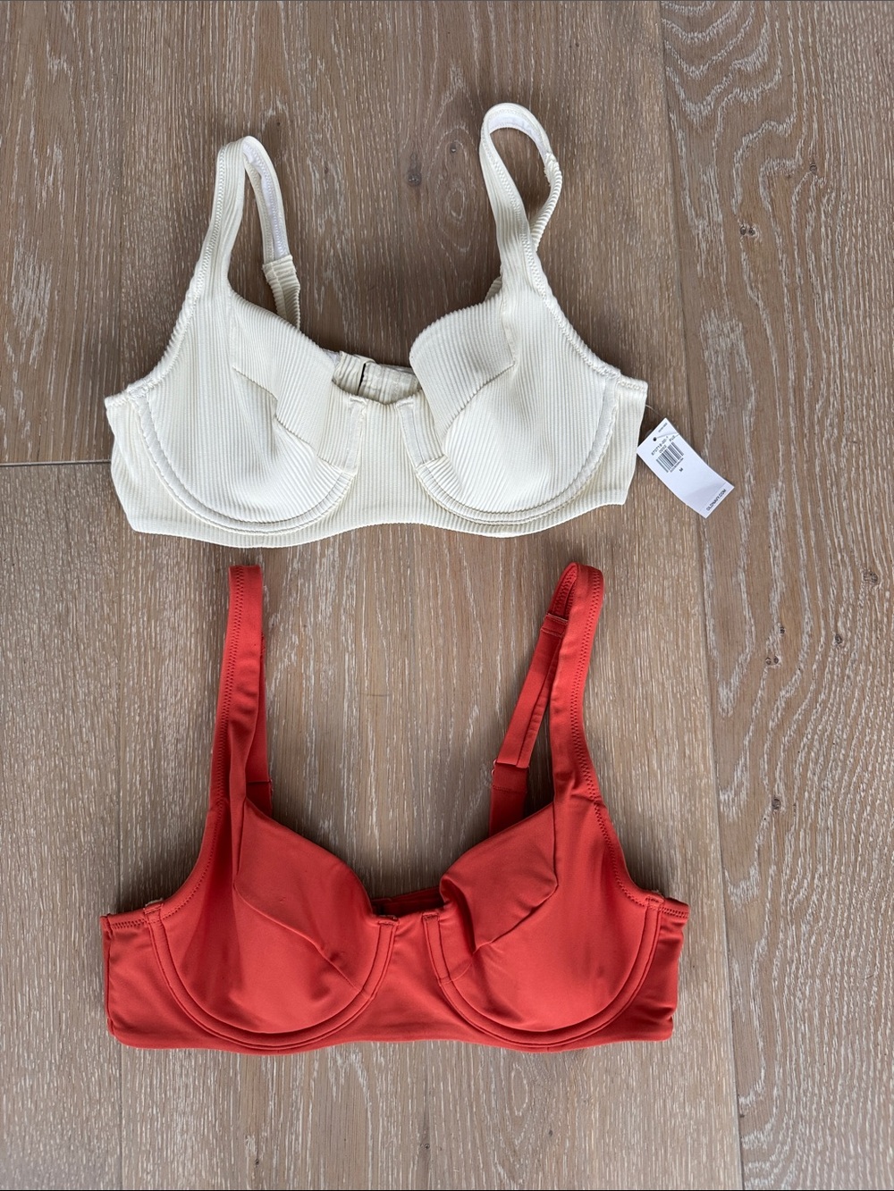 Old Navy Bikini Bathing Suit Tops - Terracotta (NWOT) & Cream (NWT).